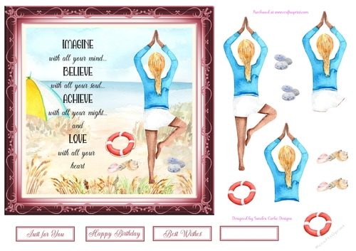 Peaceful Reflection Birthday Decoupage Topper 2