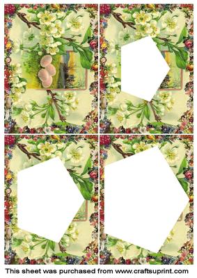 Flowers & Fruit Pentagonal Tunnel Card