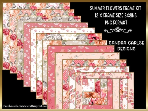 Birthday Summer Flowers 12 x 8x8ins Frames Kit 