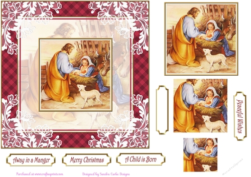 Christmas Vintage A Child is Born Topper 1