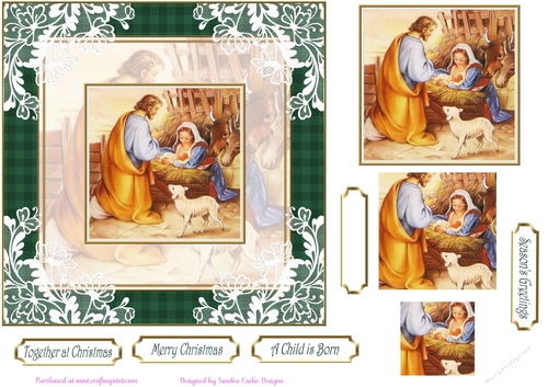 Christmas Vintage A Child is Born Topper 2