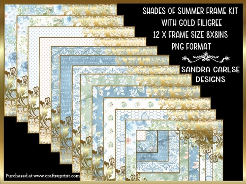 Shades of Summer 8x8ins Gold Frames Kit
