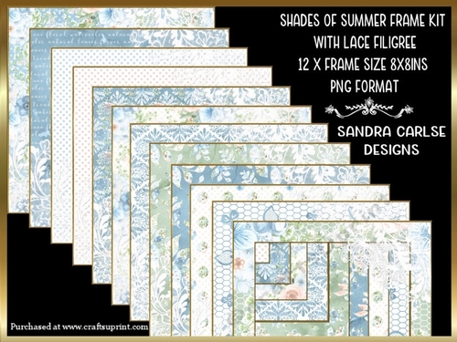 Shades of Summer 8x8ins Lace Frames Kit
