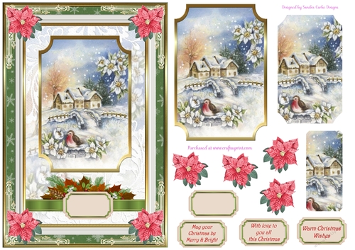 Christmas Snow Scene Decoupage Topper 2
