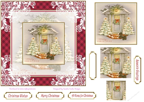 At Home for Christmas Lace Filigree Topper 2