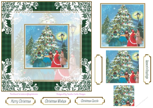 Christmas Carols Lace Filigree Topper 1