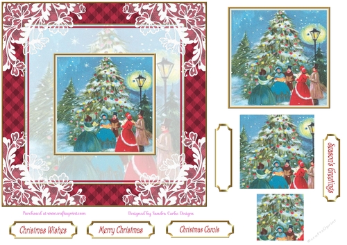 Christmas Carols Lace Filigree Topper 2