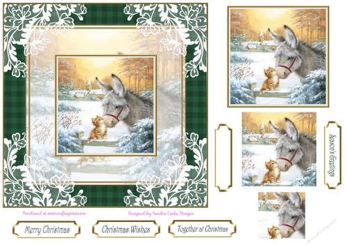Together at Christmas Vintage Scene Lace Filigree Topper 1