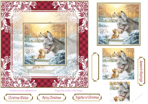 Together at Christmas Vintage Scene Lace Filigree Topper 2