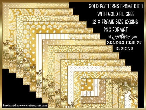 Gold Pattern 12 x Frame Kit 1 with Gold Filigree