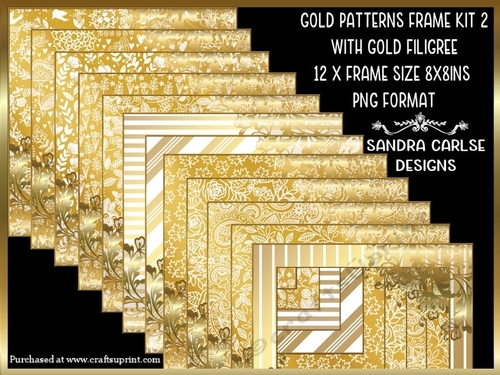 Gold Pattern 12 x Frame Kit 2 with Gold Filigree