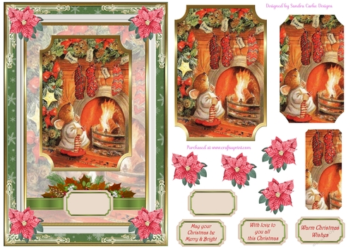 Christmas Stockings Decoupage Topper 1