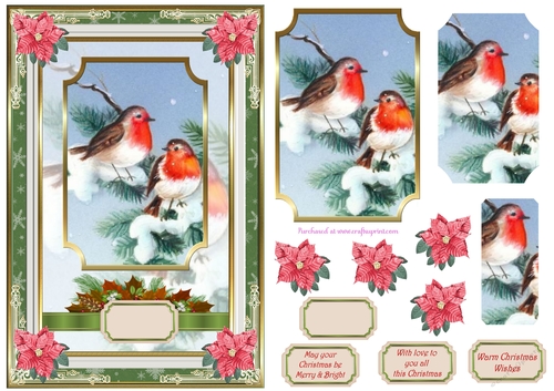 Christmas Snow Robin Decoupage Topper 3