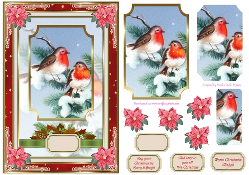 Christmas Snow Robin Decoupage Topper 4