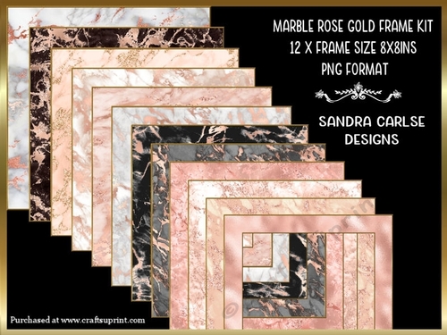 Marble Rose Gold Pattern 12 x 8x8ins Frame Kit 