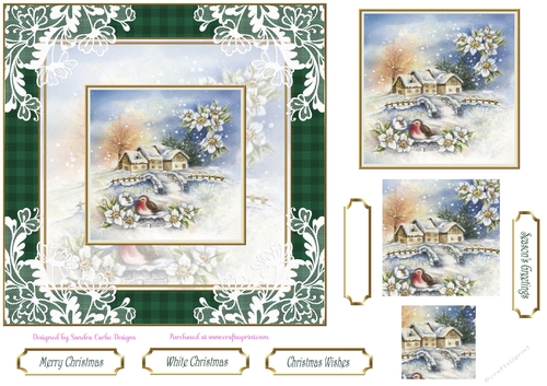 White Christmas 7x7ins Vintage Lace Filigree Topper 2