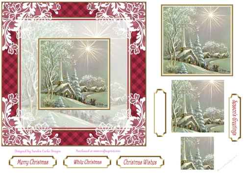 White Christmas 7x7ins Vintage Lace Filigree Topper 4