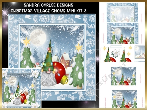 Christmas Village Gnome 8x8ins Mini Kit 3