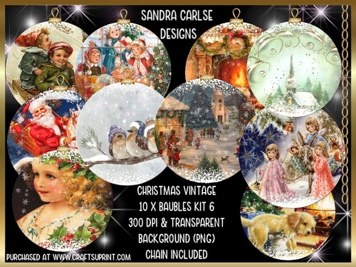 Christmas 10 x Vintage Baubles Kit 6