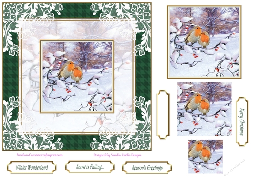 Christmas Vintage Snow is Falling Topper 2