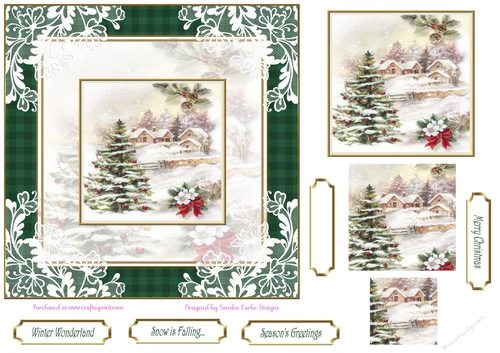 Christmas Tree 7x7ins Topper Lace Filigree
