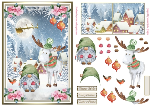 Christmas Gnomes Decoupage Topper 1