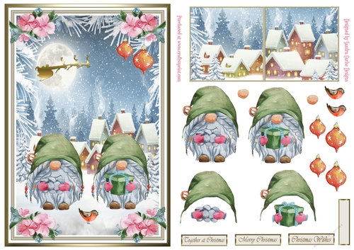 Christmas Gnomes Decoupage Topper 5