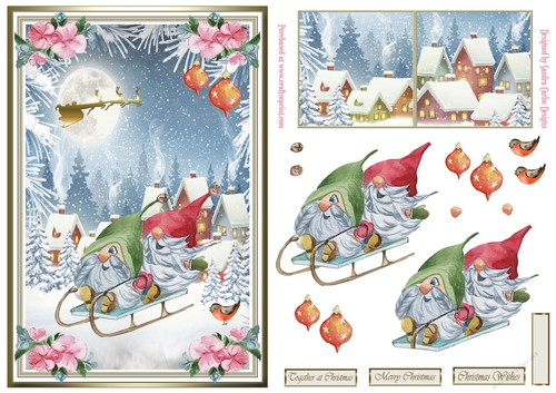 Christmas Gnomes Decoupage Topper 6