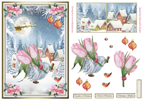 Christmas Gnomes Decoupage Topper 7