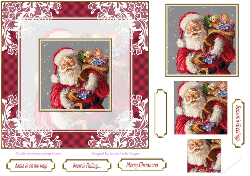 Christmas Santa is on his way Topper 1