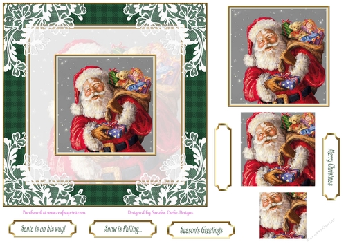 Christmas Santa is on his way Topper 2
