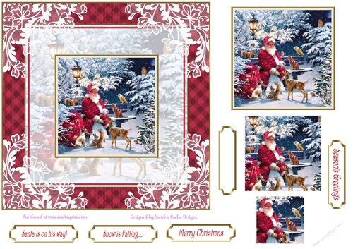Christmas Santa is on his way Topper 4