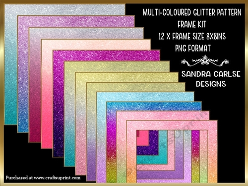 Multi-coloured Glitter Pattern 12 x 8x8ins Frame Kit 