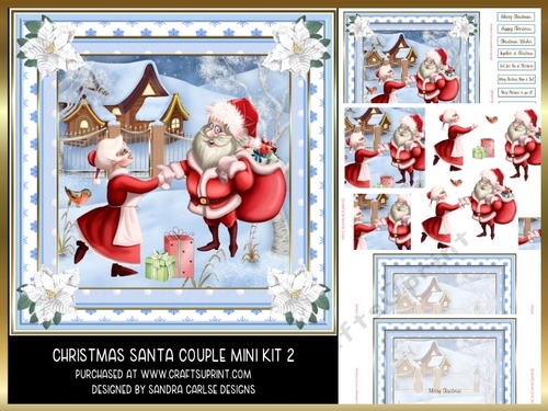 Christmas Santa Couple 8x8ins Mini Kit 2