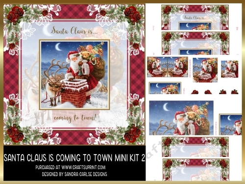 Christmas Santa Claus Vintage 8x8ins Mini Kit 2