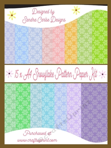 Christmas Snowflake Pattern 15 x Background A4 Paper Kit 1