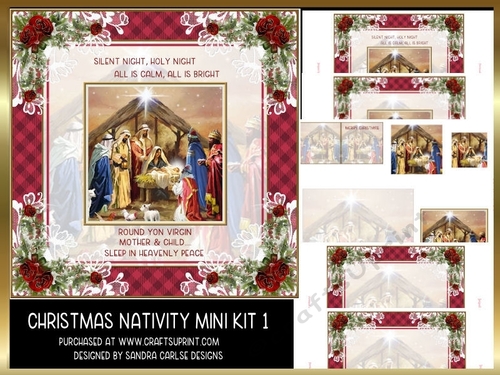 Christmas Vintage Nativity 8x8ins Mini Kit 1