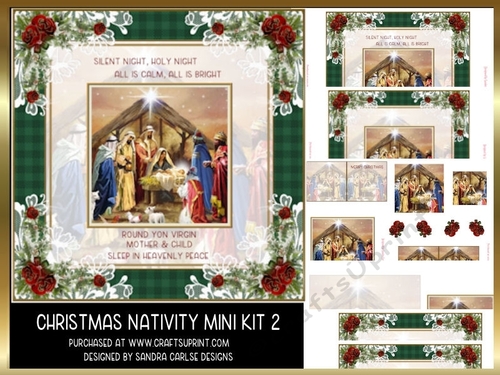 Christmas Vintage Nativity 8x8ins Mini Kit 2