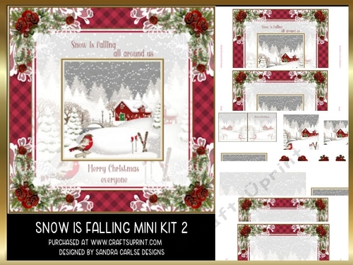 Christmas Snow is Falling 8x8ins Mini Kit 2