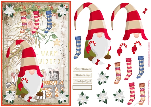 Christmas Decoupage Nordic Gnome Topper 2