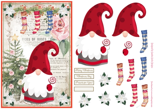 Christmas Decoupage Nordic Gnome Topper 3