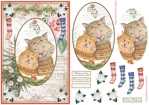 So cute Christmas Animals Decoupage Topper 2