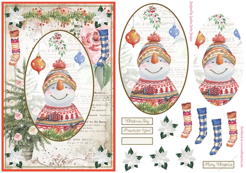 So cute Christmas Animals Decoupage Topper 3