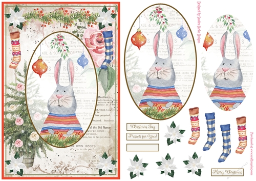 So cute Christmas Animals Decoupage Topper 5