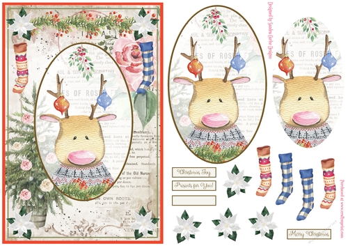 So cute Christmas Animals Decoupage Topper 6