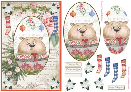 So cute Christmas Animals Decoupage Topper 7