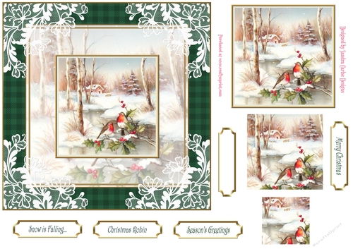 Christmas Winter Scene Pyramid 7x7ins Topper 2