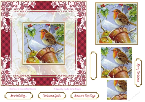 Christmas Snow is Falling Pyramid 7x7ins Topper 1