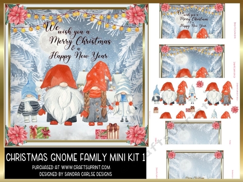 Christmas Gnome Family Decoupage Mini Kit 1