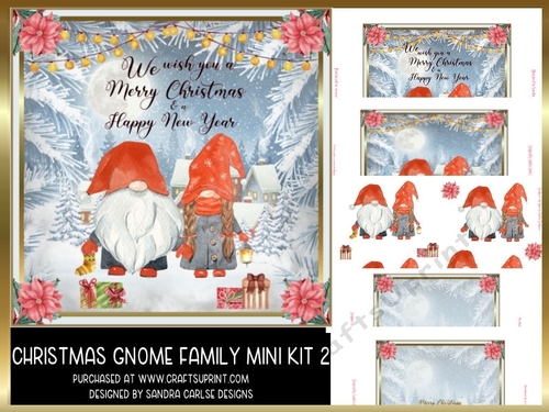 Christmas Gnome Couple Decoupage Mini Kit 2